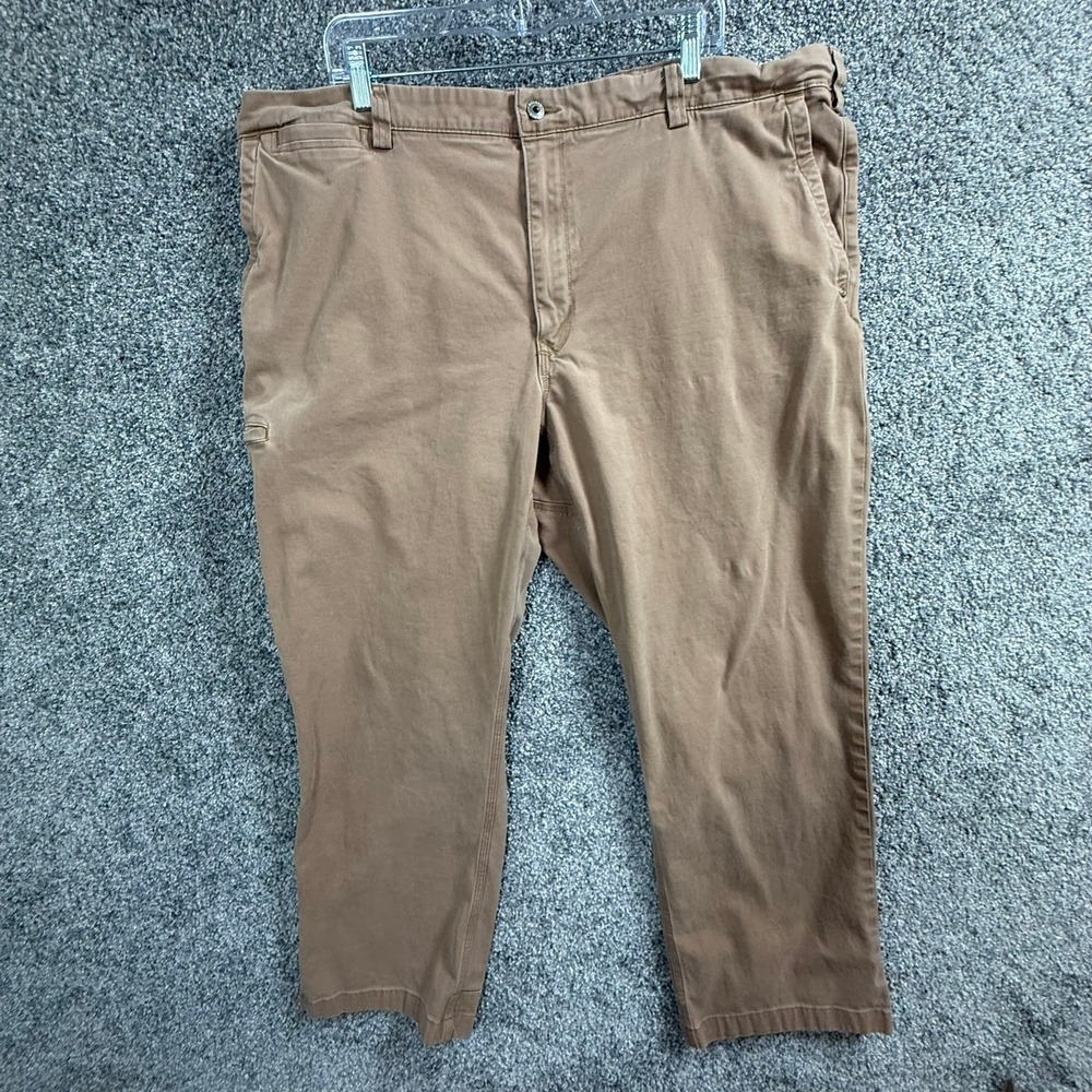Duluth Trading Co Flex Ballroom Khakis Mens 44x30 Relaxed Fit Tan Brown Pants